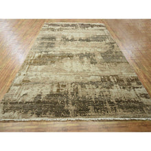 Load image into Gallery viewer, 9&#39;x12&#39; Beige &amp; Brown, Modern Abstract Design With Natural Colors, Wool And Silk, Hand Knotted, Oriental Rug FWR458034
