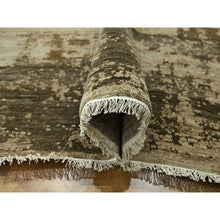 Load image into Gallery viewer, 9&#39;x12&#39; Beige &amp; Brown, Modern Abstract Design With Natural Colors, Wool And Silk, Hand Knotted, Oriental Rug FWR458034