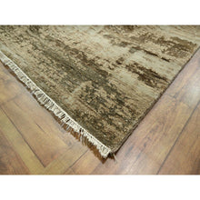 Load image into Gallery viewer, 9&#39;x12&#39; Beige &amp; Brown, Modern Abstract Design With Natural Colors, Wool And Silk, Hand Knotted, Oriental Rug FWR458034