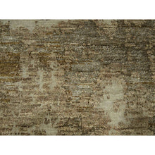 Load image into Gallery viewer, 9&#39;x12&#39; Beige &amp; Brown, Modern Abstract Design With Natural Colors, Wool And Silk, Hand Knotted, Oriental Rug FWR458034