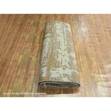Load image into Gallery viewer, 9&#39;x12&#39; Beige &amp; Brown, Modern Abstract Design With Natural Colors, Wool And Silk, Hand Knotted, Oriental Rug FWR458034