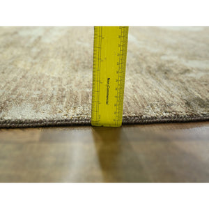 9'x12' Beige & Brown, Modern Abstract Design With Natural Colors, Wool And Silk, Hand Knotted, Oriental Rug FWR458034