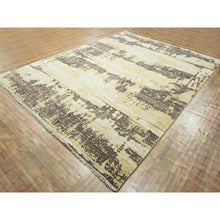 Load image into Gallery viewer, 9&#39;x12&#39; Ivory &amp; Chocolate Brown, Modern Abstract Design with Natural Colors, Hand Knotted, Wool and Silk, Oriental Rug FWR458040
