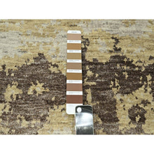 Load image into Gallery viewer, 9&#39;x12&#39; Ivory &amp; Chocolate Brown, Modern Abstract Design With Natural Colors, Hand Knotted, Wool And Silk, Oriental Rug FWR458040