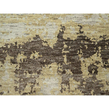 Load image into Gallery viewer, 9&#39;x12&#39; Ivory &amp; Chocolate Brown, Modern Abstract Design with Natural Colors, Hand Knotted, Wool and Silk, Oriental Rug FWR458040