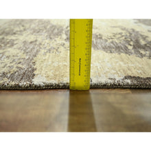 Load image into Gallery viewer, 9&#39;x12&#39; Ivory &amp; Chocolate Brown, Modern Abstract Design With Natural Colors, Hand Knotted, Wool And Silk, Oriental Rug FWR458040