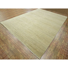 Load image into Gallery viewer, 9&#39;1&quot;x12&#39;3&quot; Ecru Brown, Modern Grass Design, Hand Knotted, Borderless, Tone On Tone, Wool And Silk, Denser Weave, Lush And Plush, Oriental Rug FWR458046