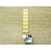 Load image into Gallery viewer, 9&#39;1&quot;x12&#39;3&quot; Ecru Brown, Modern Grass Design, Hand Knotted, Borderless, Tone On Tone, Wool And Silk, Denser Weave, Lush And Plush, Oriental Rug FWR458046