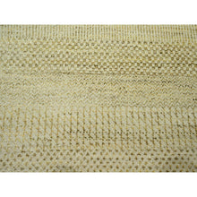 Load image into Gallery viewer, 9&#39;1&quot;x12&#39;3&quot; Ecru Brown, Modern Grass Design, Hand Knotted, Borderless, Tone On Tone, Wool And Silk, Denser Weave, Lush And Plush, Oriental Rug FWR458046