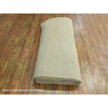 Load image into Gallery viewer, 9&#39;1&quot;x12&#39;3&quot; Ecru Brown, Modern Grass Design, Hand Knotted, Borderless, Tone On Tone, Wool And Silk, Denser Weave, Lush And Plush, Oriental Rug FWR458046
