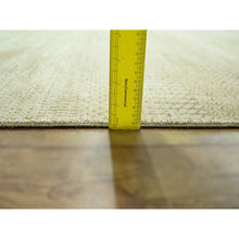 Load image into Gallery viewer, 9&#39;1&quot;x12&#39;3&quot; Ecru Brown, Modern Grass Design, Hand Knotted, Borderless, Tone On Tone, Wool And Silk, Denser Weave, Lush And Plush, Oriental Rug FWR458046