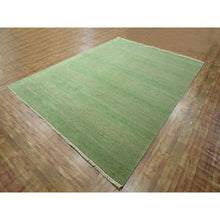 Load image into Gallery viewer, 8&#39;1&quot;x10&#39;3&quot; Peppermint Green, Modern Grass Design, Hand Knotted, Denser Weave, Tone on Tone, Borderless, Wool and Silk, Lush and Plush, Oriental Rug FWR458058