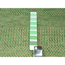 Load image into Gallery viewer, 8&#39;1&quot;x10&#39;3&quot; Peppermint Green, Modern Grass Design, Hand Knotted, Denser Weave, Tone on Tone, Borderless, Wool and Silk, Lush and Plush, Oriental Rug FWR458058