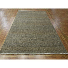 Load image into Gallery viewer, 8&#39;x10&#39; Cedar Brown, Modern Grass Design, Hand Knotted, Borderless, Tone on Tone, Denser Weave, Wool and Silk, Lush and Plush, Oriental Rug FWR458064