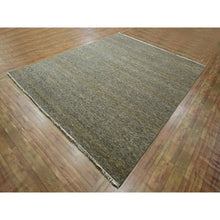 Load image into Gallery viewer, 8&#39;x10&#39; Cedar Brown, Modern Grass Design, Hand Knotted, Borderless, Tone on Tone, Denser Weave, Wool and Silk, Lush and Plush, Oriental Rug FWR458064
