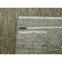 Load image into Gallery viewer, 8&#39;x10&#39; Cedar Brown, Modern Grass Design, Hand Knotted, Borderless, Tone on Tone, Denser Weave, Wool and Silk, Lush and Plush, Oriental Rug FWR458064