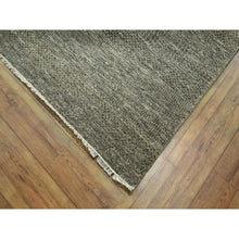 Load image into Gallery viewer, 8&#39;x10&#39; Stone Gray, Modern Grass Design, Wool and Silk, Hand Knotted, Borderless, Denser Weave, Tone on Tone, Lush and Plush, Oriental Rug FWR458070