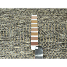 Load image into Gallery viewer, 8&#39;x10&#39; Stone Gray, Modern Grass Design, Wool and Silk, Hand Knotted, Borderless, Denser Weave, Tone on Tone, Lush and Plush, Oriental Rug FWR458070