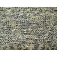 Load image into Gallery viewer, 8&#39;x10&#39; Stone Gray, Modern Grass Design, Wool and Silk, Hand Knotted, Borderless, Denser Weave, Tone on Tone, Lush and Plush, Oriental Rug FWR458070