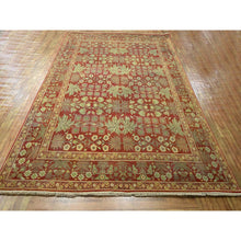 Load image into Gallery viewer, 8&#39;x10&#39;2&quot; Auburn Red, Original Mughal Design Agra, Zero Pile, 100% Wool, Hand Knotted, Vegetable Dyes, Oriental Rug FWR458076