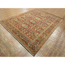 Load image into Gallery viewer, 8&#39;x10&#39;2&quot; Auburn Red, Original Mughal Design Agra, Zero Pile, 100% Wool, Hand Knotted, Vegetable Dyes, Oriental Rug FWR458076