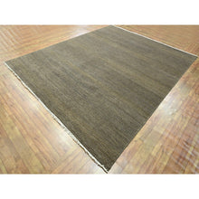 Load image into Gallery viewer, 7&#39;10&quot;x10&#39; Honey Brown, Modern Grass Design, Hand Knotted, Tone on Tone, Wool and Silk, Denser Weave, Lush and Plush, Borderless, Oriental Rug FWR458082