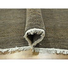 Load image into Gallery viewer, 7&#39;10&quot;x10&#39; Honey Brown, Modern Grass Design, Hand Knotted, Tone on Tone, Wool and Silk, Denser Weave, Lush and Plush, Borderless, Oriental Rug FWR458082