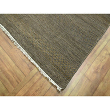 Load image into Gallery viewer, 7&#39;10&quot;x10&#39; Honey Brown, Modern Grass Design, Hand Knotted, Tone on Tone, Wool and Silk, Denser Weave, Lush and Plush, Borderless, Oriental Rug FWR458082