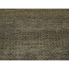 Load image into Gallery viewer, 7&#39;10&quot;x10&#39; Honey Brown, Modern Grass Design, Hand Knotted, Tone on Tone, Wool and Silk, Denser Weave, Lush and Plush, Borderless, Oriental Rug FWR458082