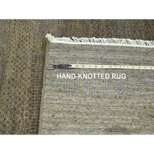 Load image into Gallery viewer, 7&#39;10&quot;x10&#39; Honey Brown, Modern Grass Design, Hand Knotted, Tone On Tone, Wool And Silk, Denser Weave, Lush And Plush, Borderless, Oriental Rug FWR458082