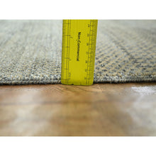 Load image into Gallery viewer, 2&#39;7&quot;x20&#39;4&quot; Khaki Brown, Modern Grass Design, Hand Knotted, Borderless, Denser Weave, Tone on Tone, Wool and Silk, Lush and Plush, XL Runner, Oriental Rug FWR458094