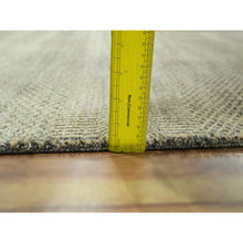 Load image into Gallery viewer, 3&#39;x21&#39;10&quot; Dark Vanilla Brown, Modern Grass Design, Wool and Silk, Hand Knotted, Borderless, Denser Weave, Tone on Tone, Lush and Plush, XL Runner, Oriental Rug FWR458100