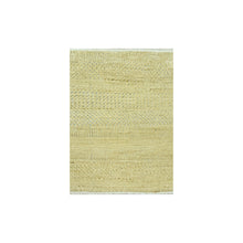 Load image into Gallery viewer, 2&#39;x2&#39; Ecru Brown, Modern Grass Design, Wool and Silk, Hand Knotted, Denser Weave, Tone on Tone, Lush and Plush, Sample, Mat, Square, Oriental Rug FWR458118