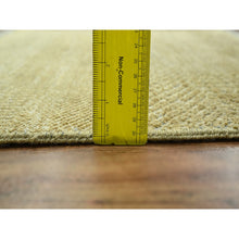 Load image into Gallery viewer, 2&#39;x2&#39; Honey Brown, Modern Grass Design, Wool and Silk, Hand Knotted, Denser Weave, Tone on Tone, Lush and Plush, Sample, Mat, Square, Oriental Rug FWR458124