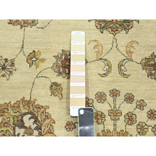 Load image into Gallery viewer, 5&#39;5&quot;x8&#39; Linen White, Agra with Ziegler Design, Colorful Leaf Pattern, Hand Knotted, Pure Wool, Zero Pile, Oriental Rug FWR458130