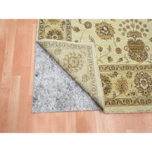 Load image into Gallery viewer, 5&#39;6&quot;x8&#39;1&quot; Boulder Ivory, Agra With Ziegler Design, Colorful Leaf Pattern, Hand Knotted, 100% Wool, Zero Pile, Oriental Rug FWR458136