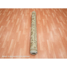 Load image into Gallery viewer, 5&#39;6&quot;x8&#39;1&quot; Boulder Ivory, Agra With Ziegler Design, Colorful Leaf Pattern, Hand Knotted, 100% Wool, Zero Pile, Oriental Rug FWR458136