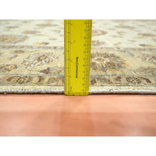 Load image into Gallery viewer, 5&#39;6&quot;x8&#39;1&quot; Boulder Ivory, Agra With Ziegler Design, Colorful Leaf Pattern, Hand Knotted, 100% Wool, Zero Pile, Oriental Rug FWR458136