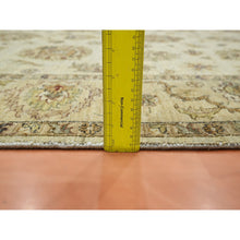 Load image into Gallery viewer, 5&#39;6&quot;x8&#39; Beige, Hand Knotted, Agra With Ziegler Design, Colorful Leaf Pattern, Pure Wool, Zero Pile, Oriental Rug FWR458142