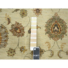 Load image into Gallery viewer, 5&#39;7&quot;x8&#39; Bone White, Agra With Ziegler Design, Colorful Leaf Pattern, Hand Knotted, Pure Wool, Zero Pile, Oriental Rug FWR458148