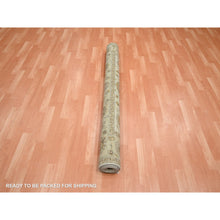 Load image into Gallery viewer, 5&#39;7&quot;x8&#39; Bone White, Agra with Ziegler Design, Colorful Leaf Pattern, Hand Knotted, Pure Wool, Zero Pile, Oriental Rug FWR458148