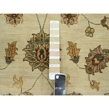 Load image into Gallery viewer, 5&#39;6&quot;x8&#39; Boulder Ivory, Agra with Ziegler Design, Colorful Leaf Pattern, Hand Knotted, Pure Wool, Zero Pile, Oriental Rug FWR458154