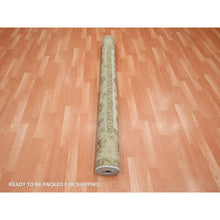 Load image into Gallery viewer, 5&#39;6&quot;x8&#39; Boulder Ivory, Agra with Ziegler Design, Colorful Leaf Pattern, Hand Knotted, Pure Wool, Zero Pile, Oriental Rug FWR458154