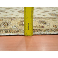 Load image into Gallery viewer, 5&#39;6&quot;x8&#39; Boulder Ivory, Agra With Ziegler Design, Colorful Leaf Pattern, Hand Knotted, Pure Wool, Zero Pile, Oriental Rug FWR458154