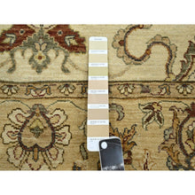 Load image into Gallery viewer, 5&#39;8&quot;x7&#39;10&quot; Parchment White, Agra with Ziegler Design, Colorful Leaf Pattern, Hand Knotted, Vegetable Dyes, Zero Pile, Pure Wool, Oriental Rug FWR458160