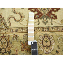 Load image into Gallery viewer, 5&#39;5&quot;x8&#39;1&quot; Bone White, Agra With Ziegler Design, Colorful Leaf Pattern, Hand Knotted, 100% Wool, Zero Pile, Oriental Rug FWR458172