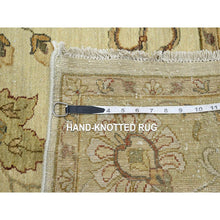 Load image into Gallery viewer, 5&#39;5&quot;x8&#39;1&quot; Bone White, Agra With Ziegler Design, Colorful Leaf Pattern, Hand Knotted, 100% Wool, Zero Pile, Oriental Rug FWR458172