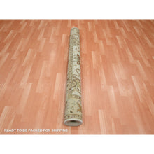 Load image into Gallery viewer, 5&#39;4&quot;x8&#39; Boulder White, Agra With Ziegler Design, Colorful Leaf Pattern, Pure Wool, Hand Knotted, Oriental Rug FWR458178