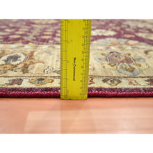 Load image into Gallery viewer, 5&#39;1&quot;x6&#39;5&quot; Burgundy Red, Agra with Ziegler Design, Colorful Leaf Pattern, Hand Knotted, Pure Wool, Zero Pile, Oriental Rug FWR458184