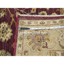 Load image into Gallery viewer, 5&#39;1&quot;x6&#39;5&quot; Burgundy Red, Agra With Ziegler Design, Colorful Leaf Pattern, Hand Knotted, Pure Wool, Zero Pile, Oriental Rug FWR458184